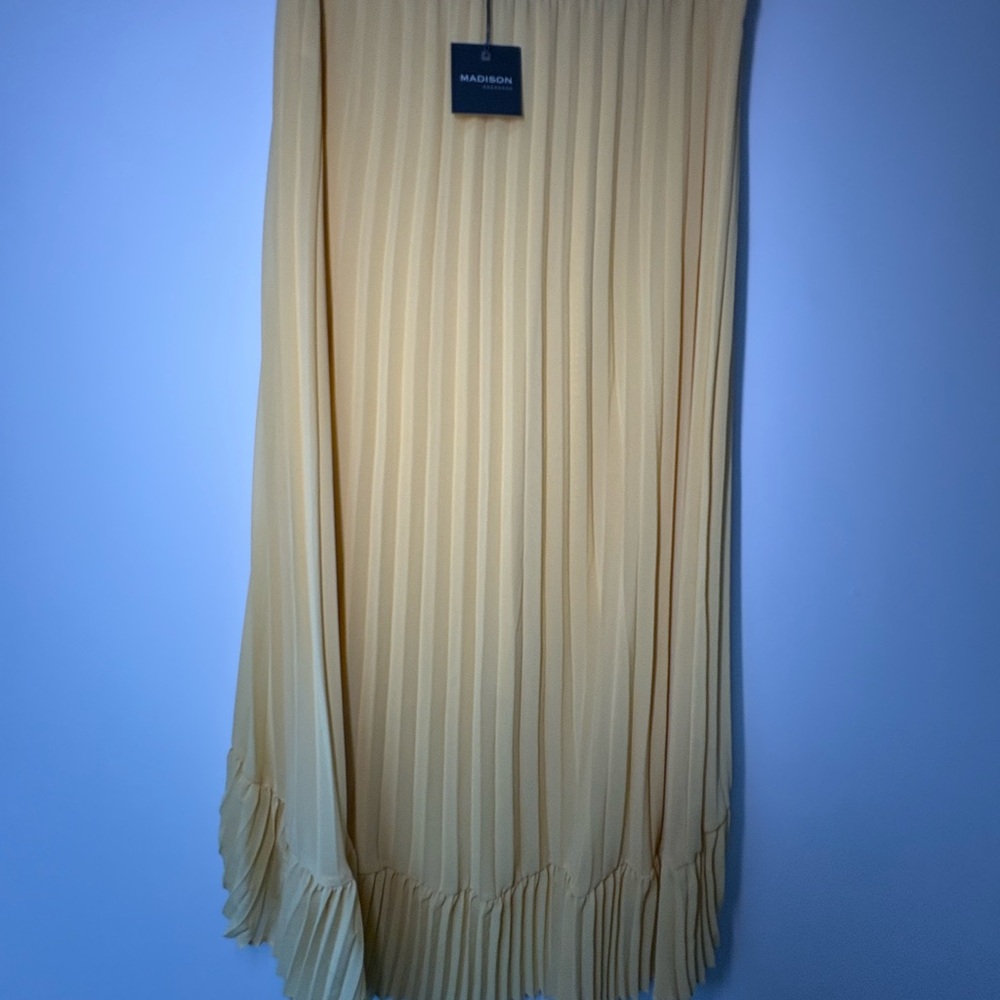 NWT | Women’s Madison A-Line Skirt | Vibrant Yellow | Pleats & Ruffle | Stunning - Picture 12 of 14